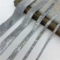 6mm 38mm silver glitter velvet ribbon for handmade gift bouquet wrapping supplies home party decorations christmas ribbon