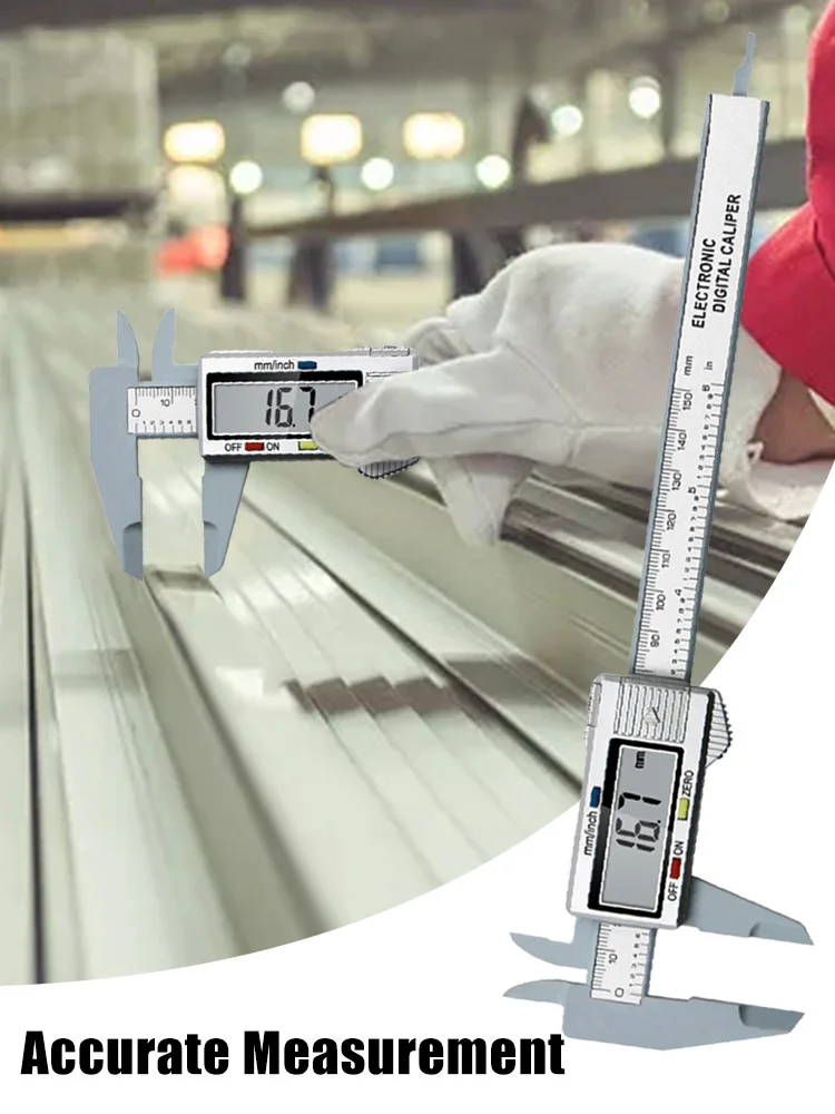 

Цифровой штангенциркуль, цифровой нутромер из нержавеющей стали с большим ЖК-дисплеем, автоматическое выключение, Метрическая шкала