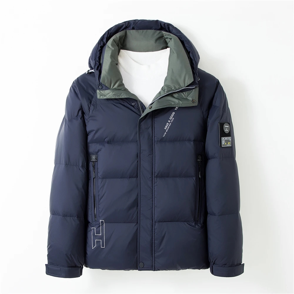 COODRONY Brand 90% White Duck Down Jacket Men Casual Hooded Coats Winter New Arrival Thick Warm Parka Windbreaker Overcoat Z8166