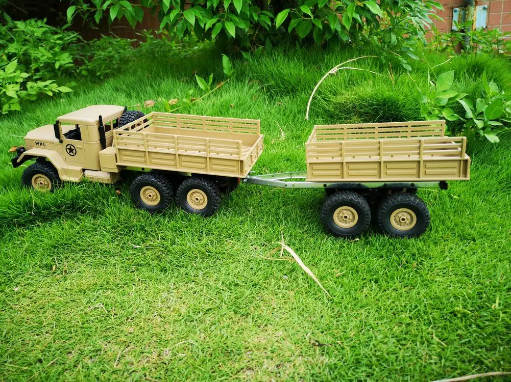 Remolque de 4 ruedas de juguete para camión militar, accesorios de repuesto para WPL B14 B16 B24 C14 C24