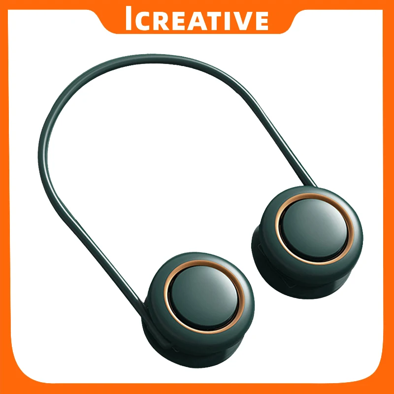 

Icreative портативный шейный вентилятор вращающийся на 360 ° Складной вентилятор с 3 регулируемыми скоростями ленивый спортивный портативный ве...