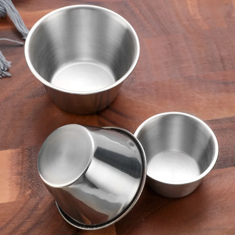 

Stainless steel sauce cup adapted to 6CM silicone lid household dipping dish French fries cup sauce dish 70ML sauce cup