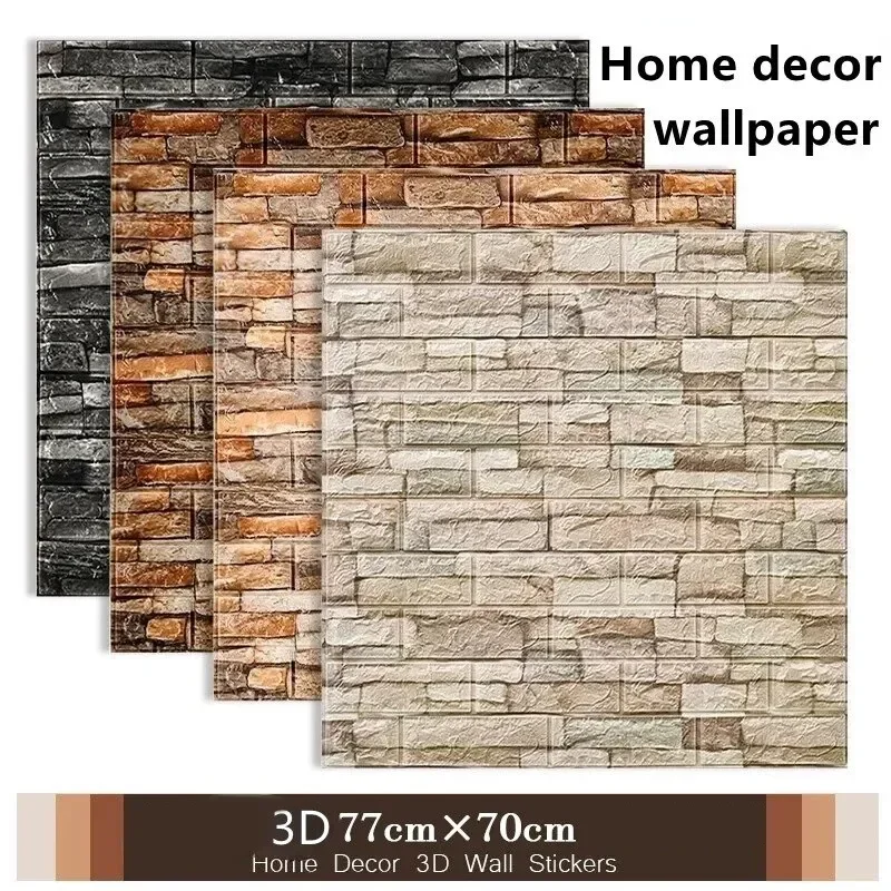 

70*77cm Self-adhesive Wallpaper Stickers Brick Wall Stickers Home Decor Wallpaper for Walls DIY Bedroom Papel De Parede