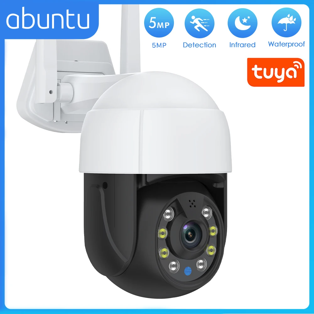 

Tuya 5MP PTZ Camera Outdoor WIFI 5X Digital Zoom CCTV IP Camera AI Human Detection Security Camera Surveillance Smart Life Home
