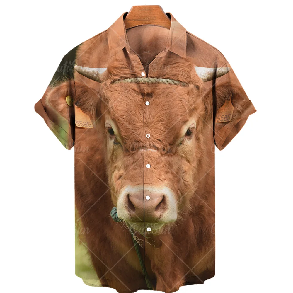 Oversize beef Clothes Men's Clothing Promotion Free Shipping Summer 2023 Trend Social Male Shirt Harajuku Shirts for animal Top