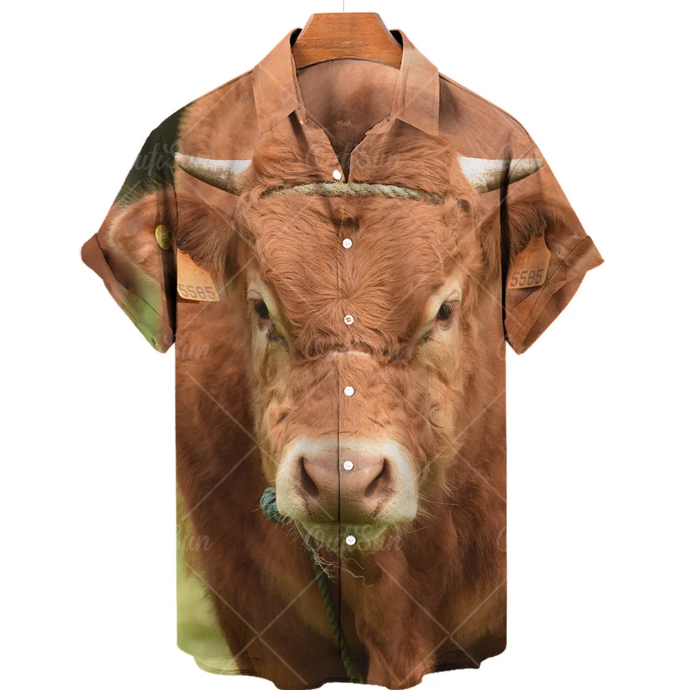 

Oversize beef Clothes Men's Clothing Promotion Free Shipping Summer 2023 Trend Social Male Shirt Harajuku Shirts for animal Top