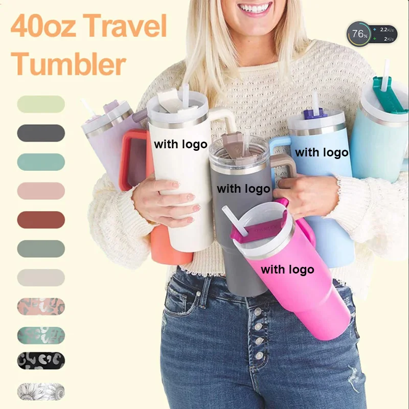 

Стальная Термокружка для путешествий, Вакуумная крышка, изолированная соломенная кружка из нержавеющей стали и воды 2,0, 40 унций, стакан с логотипом мужчины