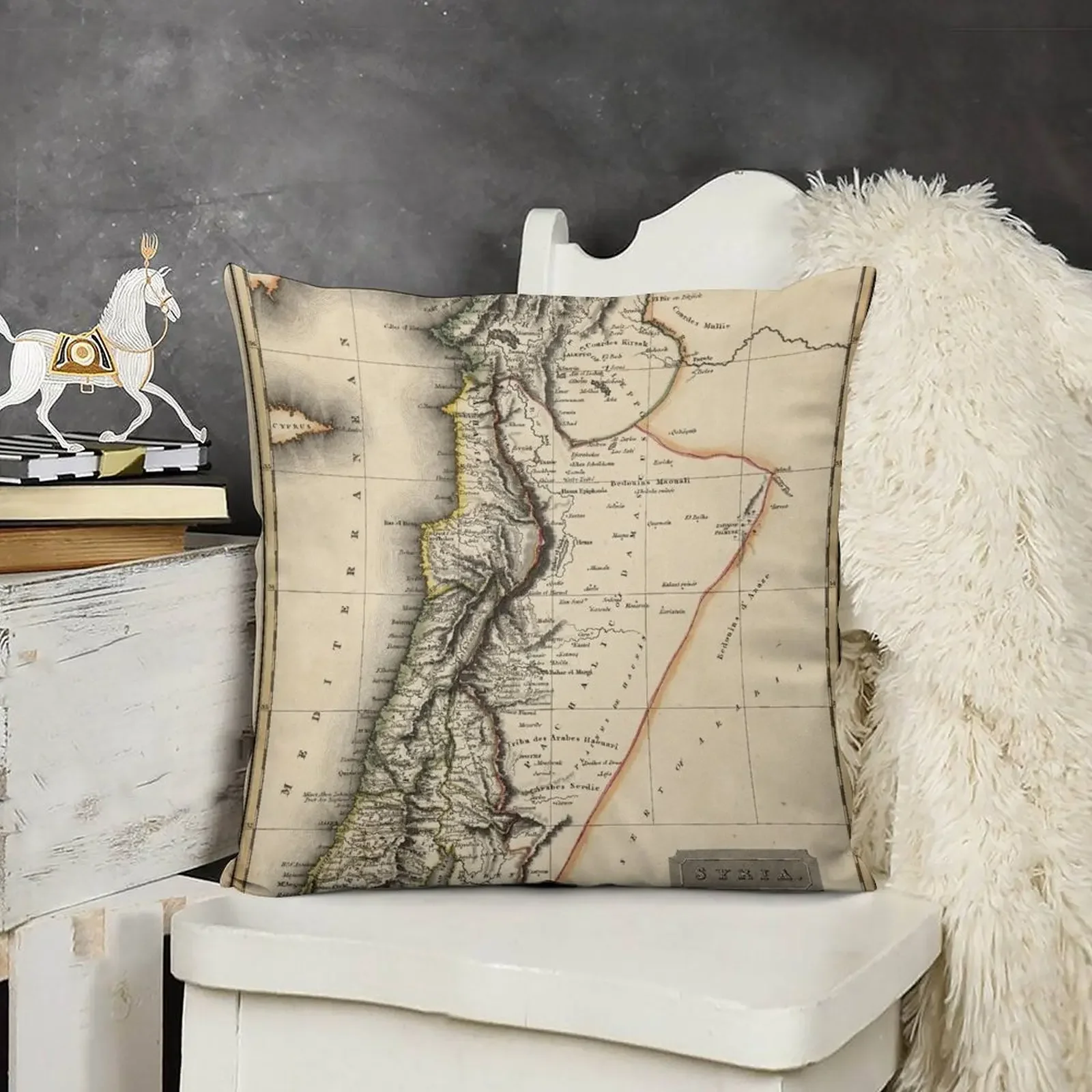 Карта Сирии 1817 декоративная подушка