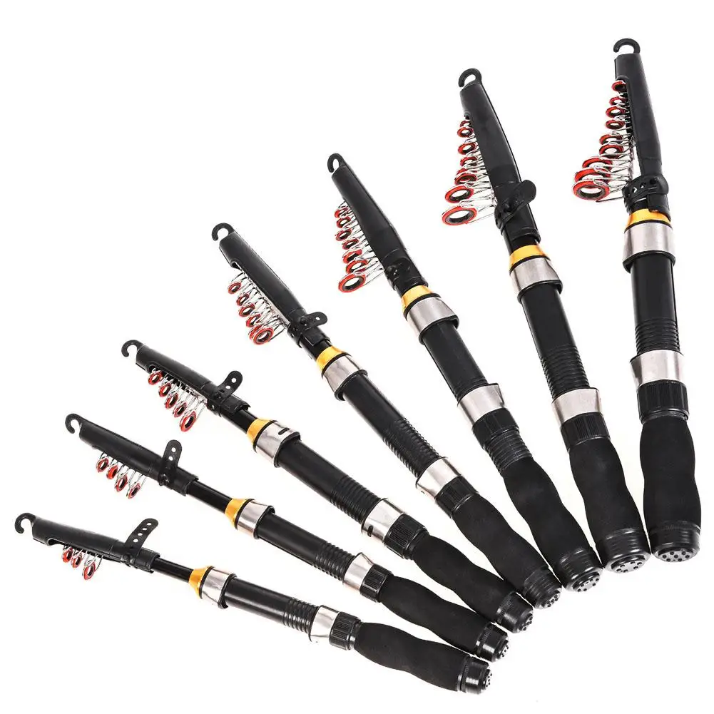 

1.0-2.3m Retractable Fishing Rod Carbon Fiber Fishing Pole Fishing Accessories For Bass Salmon Trout Fishing Dropship