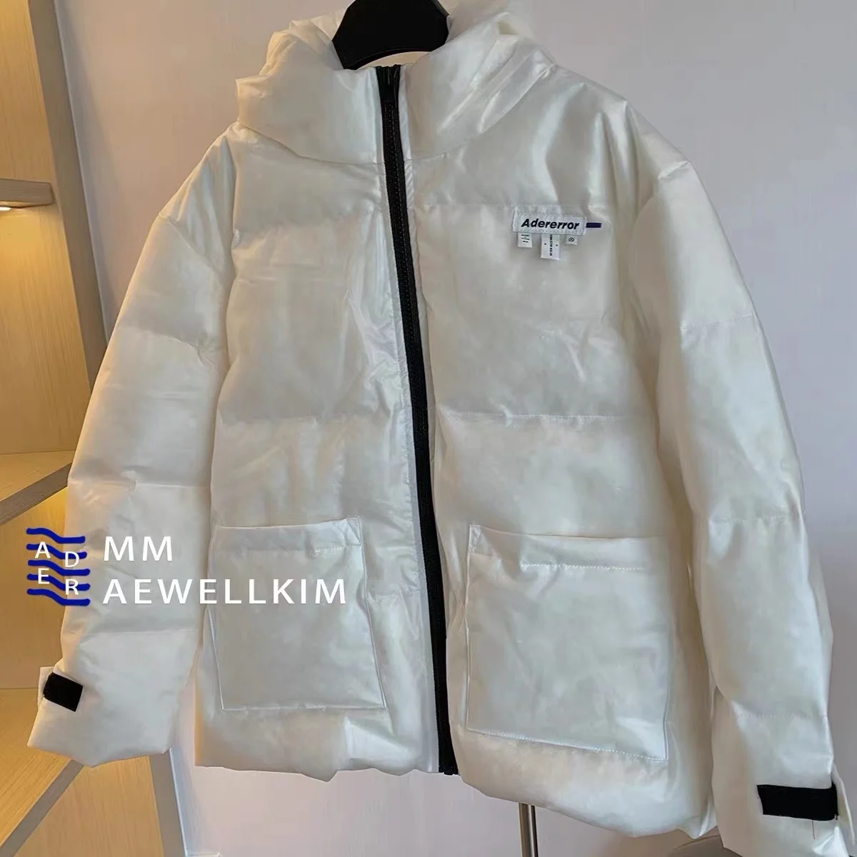 Ader error fashion brand winter men's and women's new high-quality transparent bright face couple hooded down jacket