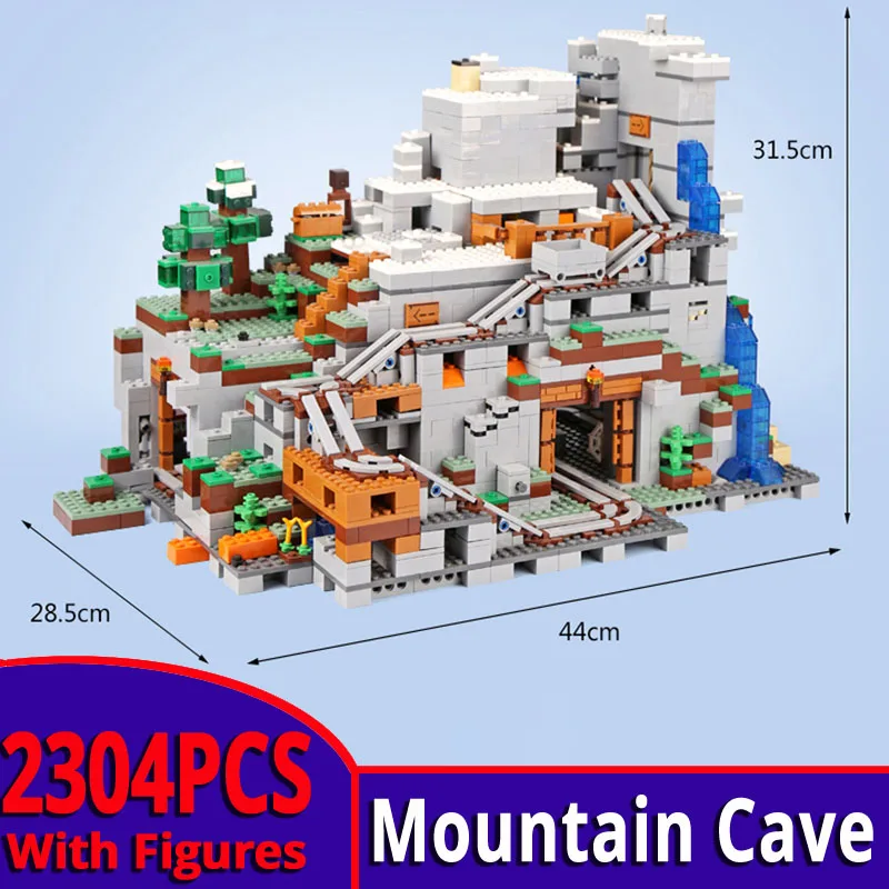 

Building Blocks Bricks The Mountain Cave My World Compatible LepingLYs Mini 21137 Figures Birthday Toys for Children 18032