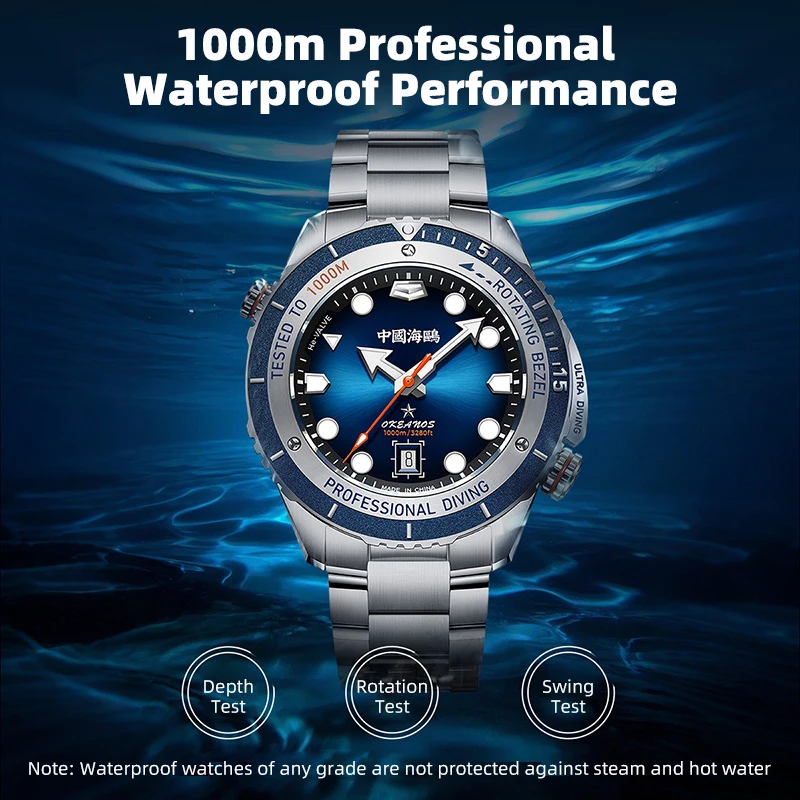Фото Seagull Deep Ocean Профессиональные автоматические мужские часы для дайвинга 1000 м Водонепроницаемые ST2130 Гелиевый аварийный клапан Сапфировое стекло 1217 №5