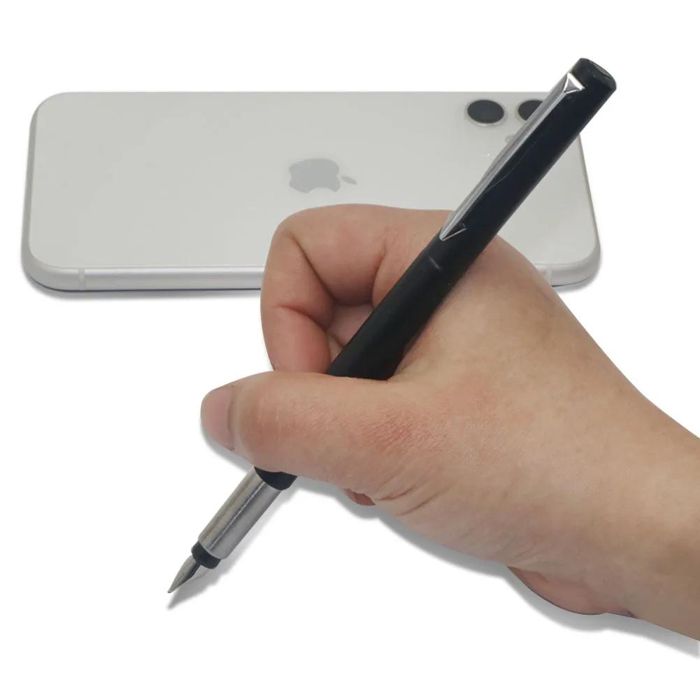 

1 шт., серебряная металлическая векторная перьевая ручка, наконечник 0,5 мм, цельнометаллический корпус, ручки, бизнес-подарок, канцелярские товары для письма, каллиграфии