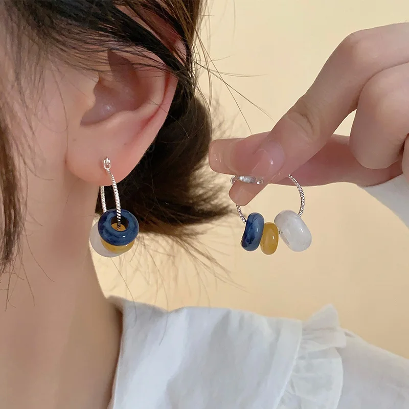 Серьги из бисера с цветочными карамелями летние женские серьги Ins Sle Personali