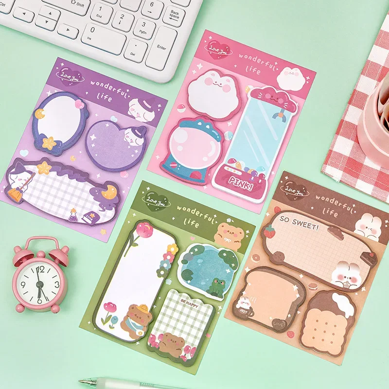 

Animals Kawaii Notes Sticker Pad Supplies 1 School Adhesive Lytwtw's Notepad Office Stationery Piece Cartoon Memo Cute