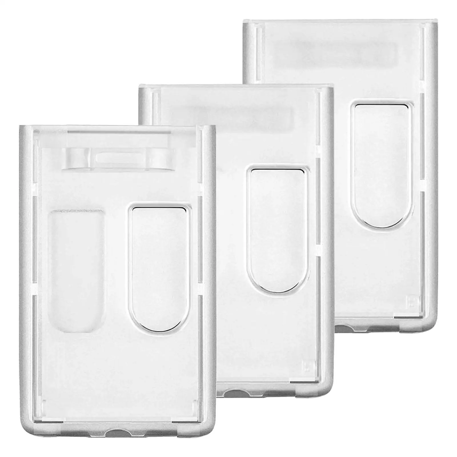 

3 шт. держатели для ID значков с прорезями для больших пальцев, вмещает 2 жестких карты для рабочего банка