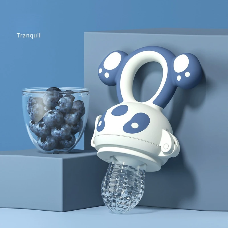 

Newborn Baby Silicone Training to Eat Fruit Grinding Stick Panda Teether Fresh Food Feeder Cute Food Bag Teether Feeding