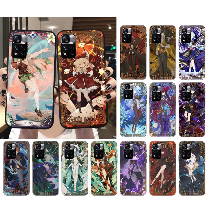 

Genshin Impact Tarot Card Phone Case for Xiaomi Redmi Note 12 Pro 11S 11 10 Pro 9Pro Note9 10S Redmi 10 9C 9A Funda