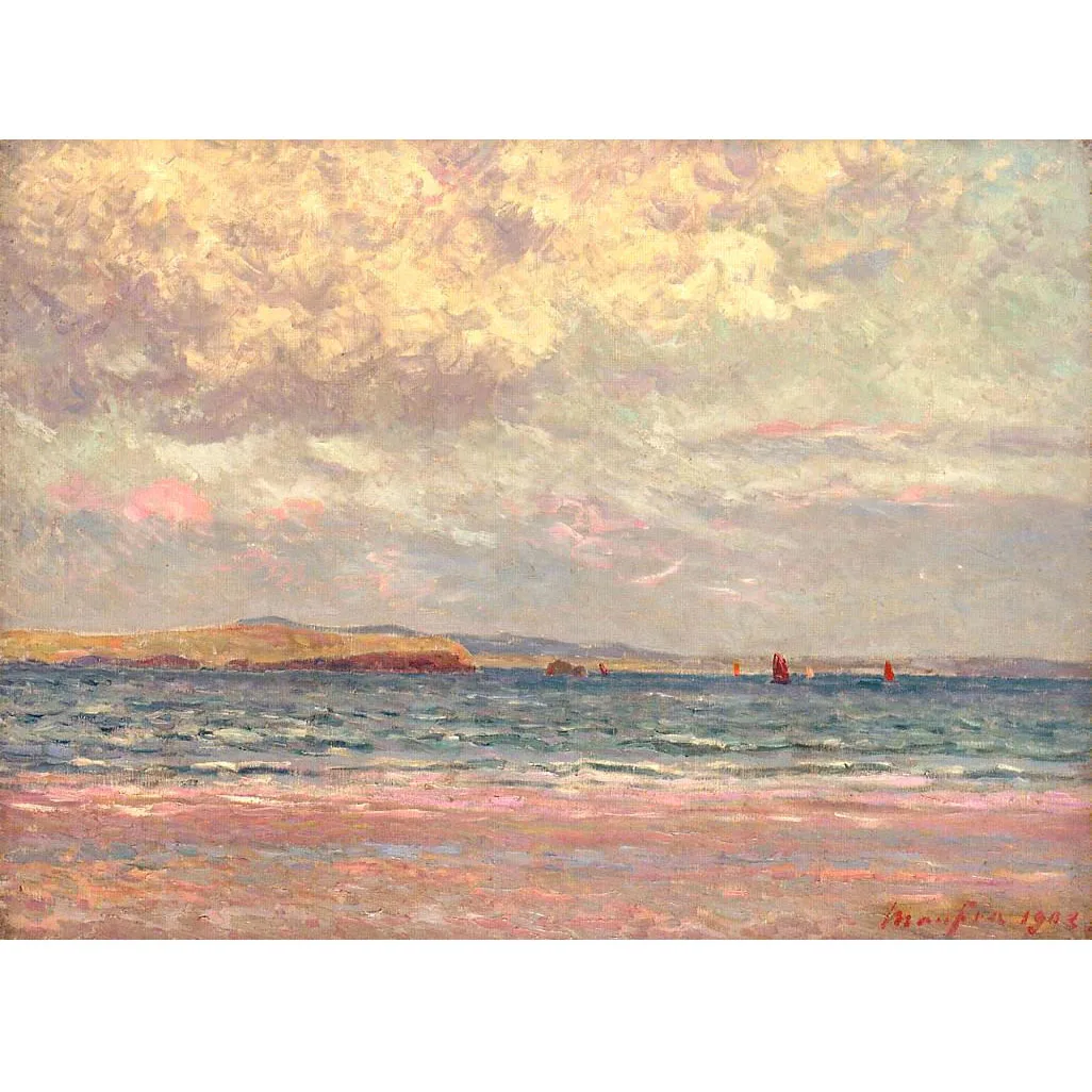 

Evening, Morgat Beach by Maxime Maufra,Seascape oil painting,Famous painting Reproduction,Landscape painting Home decor canvas