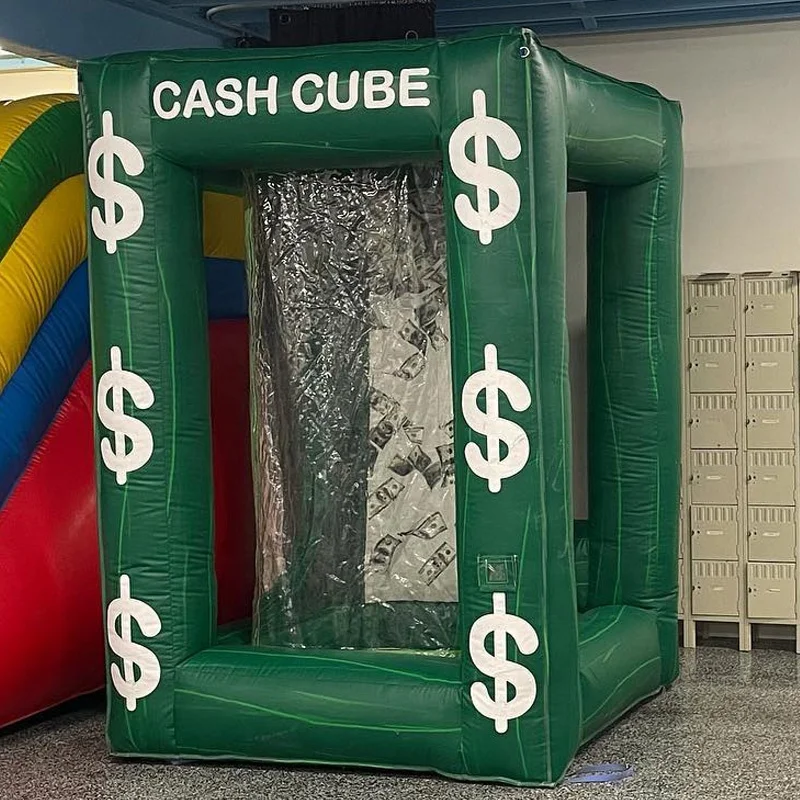 Factory Price Custom Inflatable Blower Vault Cash Cube Money Machine For Promotion |