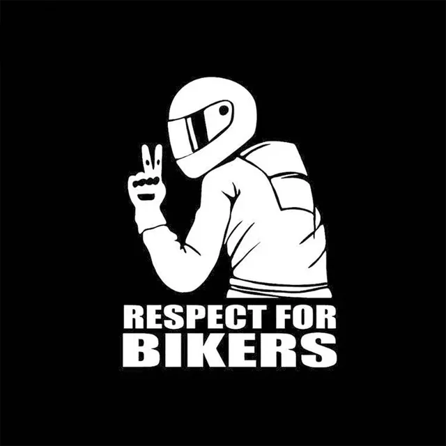 

RESPECT FOR BIKERS Автомобиль Мотоцикл Стикер Лазерные Светоотражающие Наклейки Кузов автомобиля Декоративные Виниловые Забавные Наклейки