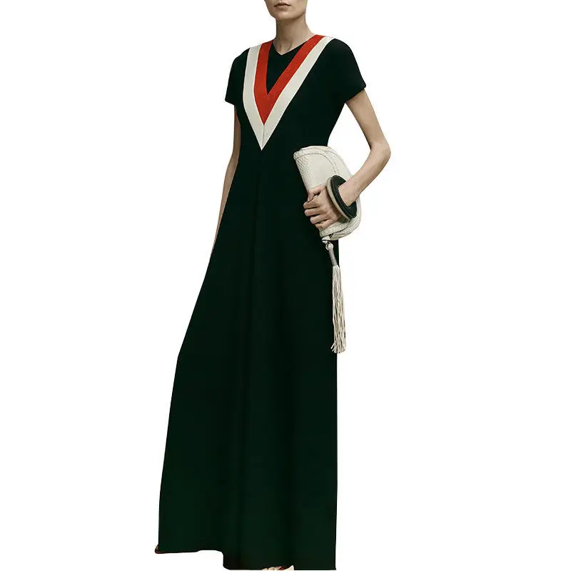 

Новинка лета 2023, модный тренд для поездок, минималистское высококлассное лоскутное контрастное ТРАПЕЦИЕВИДНОЕ ПЛАТЬЕ большого размера для...