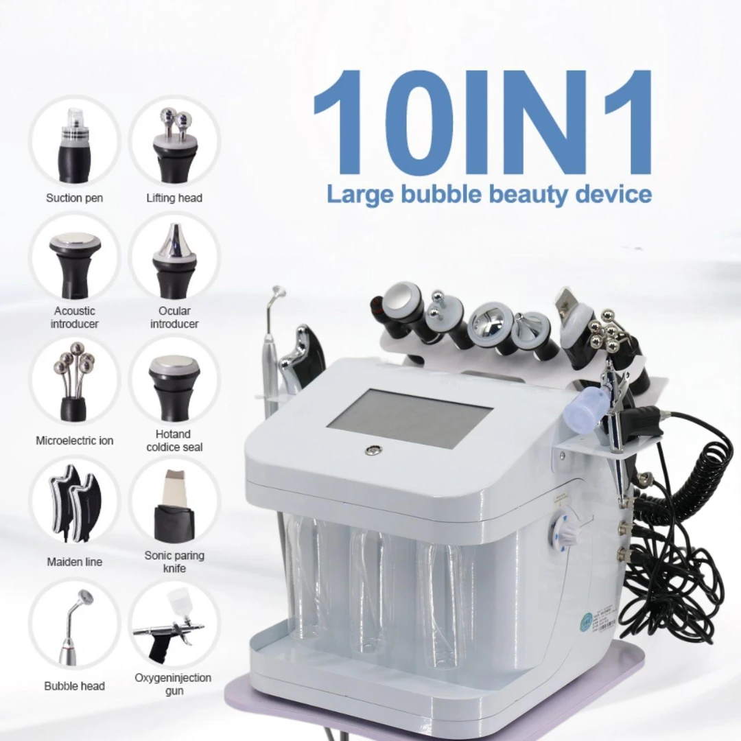 Фото Многофункциональный аппарат для гидродермабразии 10 в 1: H2O2 Aqua Peel, кислородно-водный пилинг, глубокое очищение, RF-лифтинг, омоложение кожи, SPA D №4