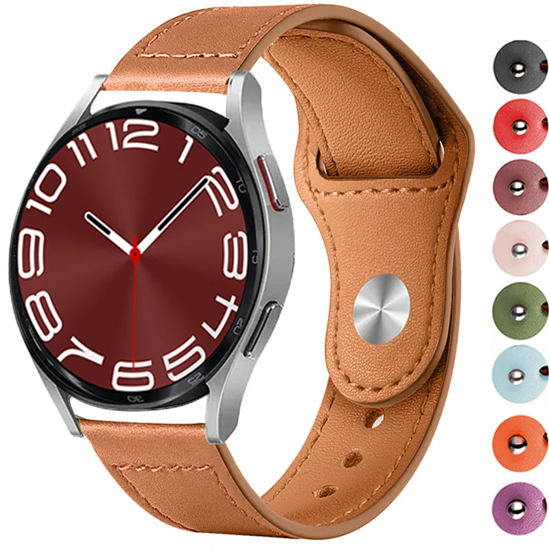 

20mm 22mm Leather Band For Samsung Galaxy watch 5/pro/4/Classic 44mm 40mm Active 2 strap bracelet Huawei GT/2/Pro Galaxy 3 45mm