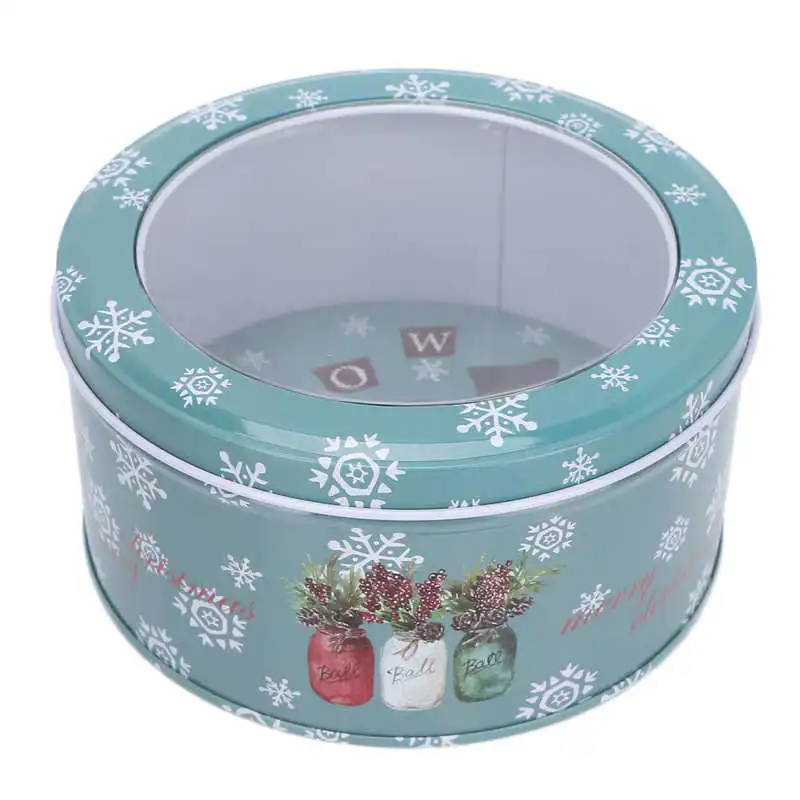 

Christmas Tin Round Metal Storage Box for Candy for Gift for Cookie