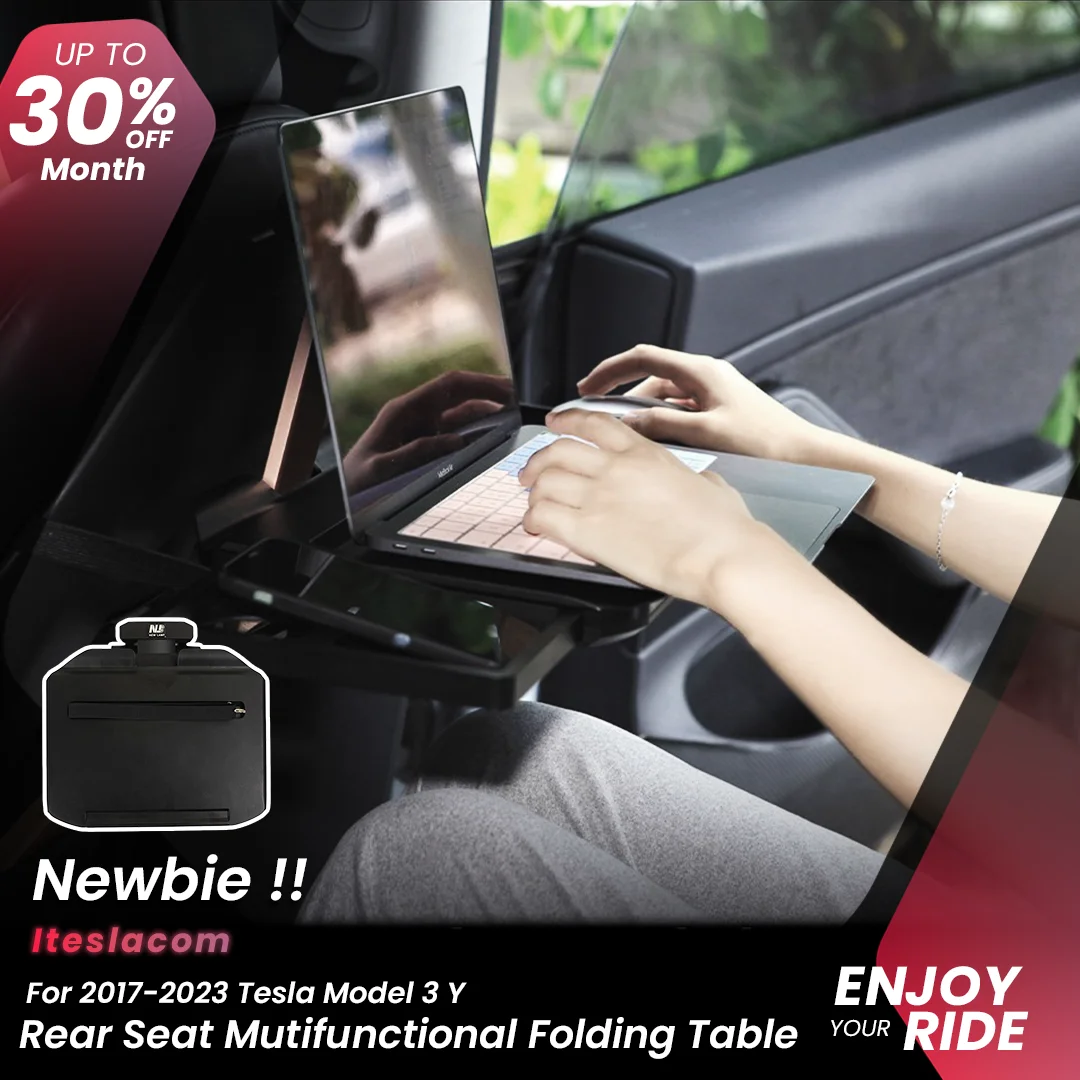 

2023 Tesla Model Y Rear Seat Desk Coffee Holder Laptop Computer Folding Table For Tesla Model 3 y 2022 Auto Interior Accessories