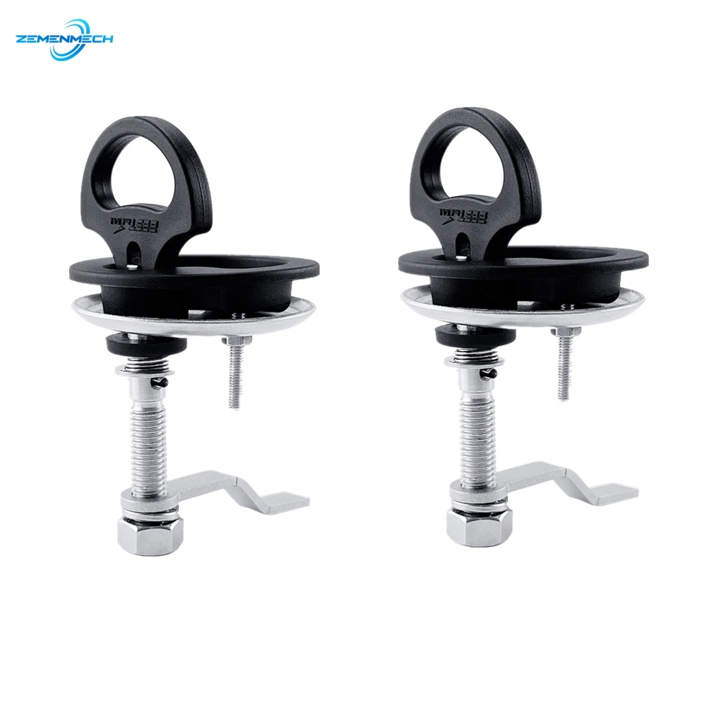 

2PC Boat Accessories Black Nylon Cam Latch Flush Mount Pull Hatch Deck Latch Turning Lift Handle With Back Plate Marine Hardware