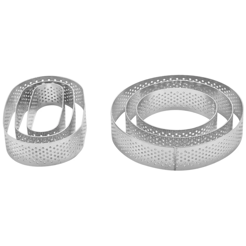 

Перфорированные кольца из нержавеющей стали, термостойкие пористые кольца для торта, антипригарные кольца для торта