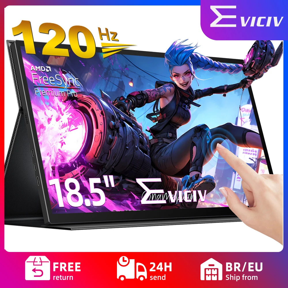 EVICIV 120 Гц сенсорный игровой дисплей 18 5&quot 1080P HDR IPS портативный монитор с HDMI USB C для