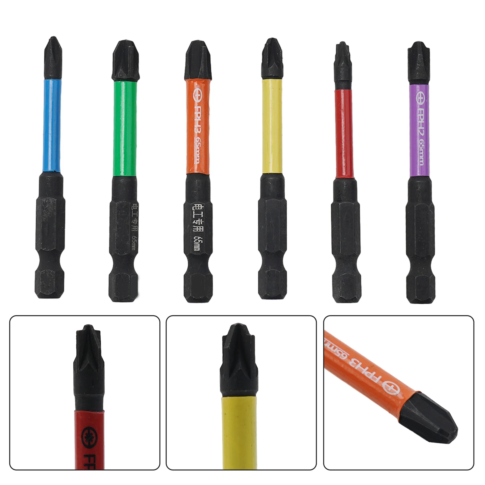 Магнитные специальные шлицевые крестовые отвертки 2/6 шт. 65 мм для электриков FPH FPZ