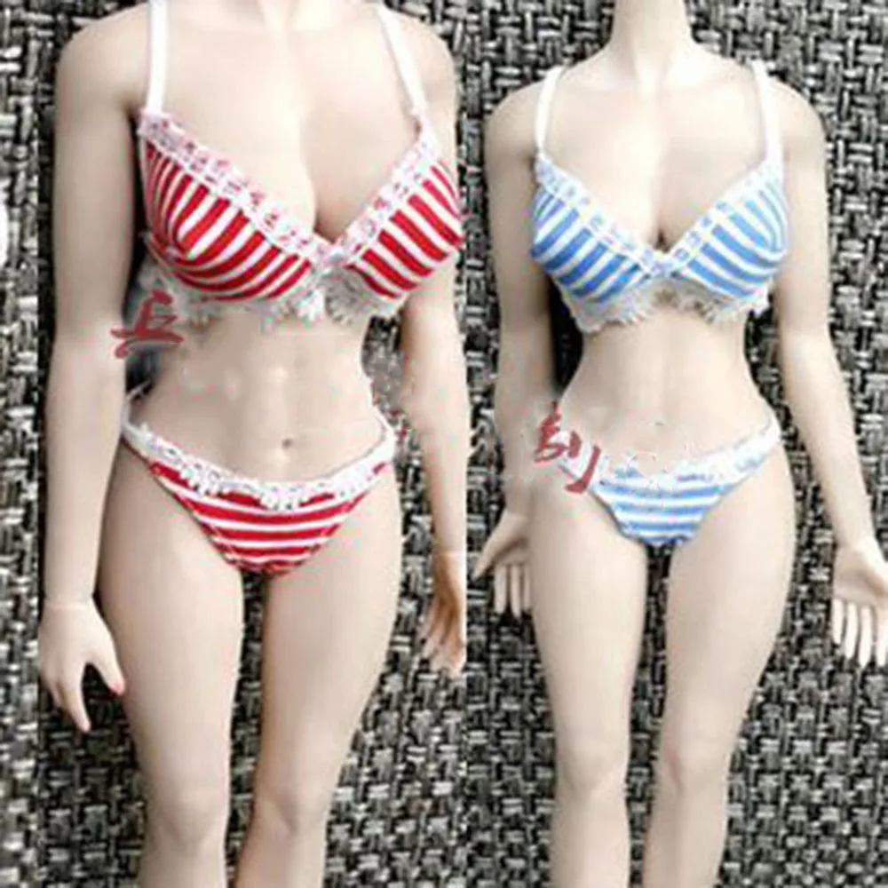 

1/6 Female Soldier Accessories Clothes Striped Lace Underwear Suit Sexy Bikini Various Colors Available for 12'' Action Figure