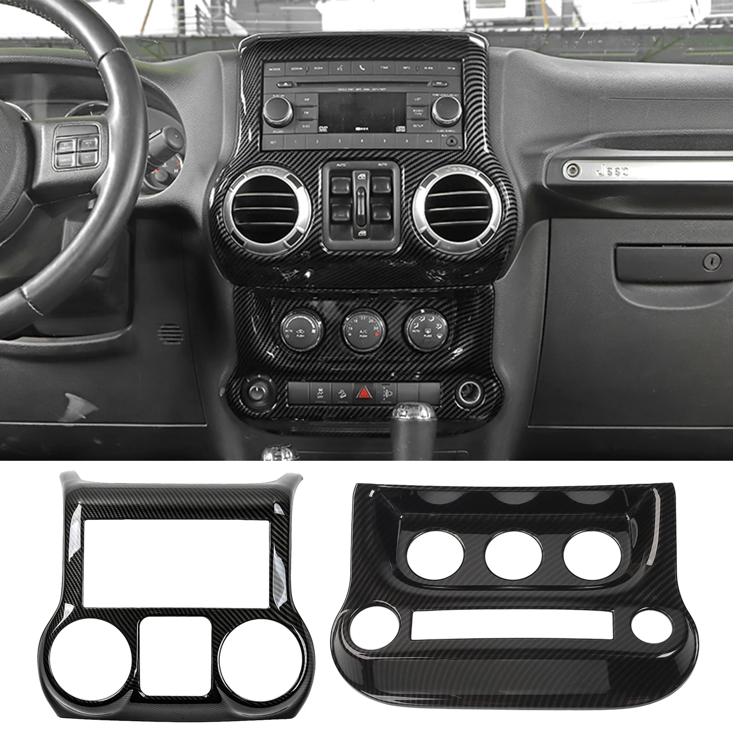 

Car Center Console Dashboard Air Conditioner Switch Panel Decoration Cover for Jeep Wrangler JK 2011-2017 Interior Accessories