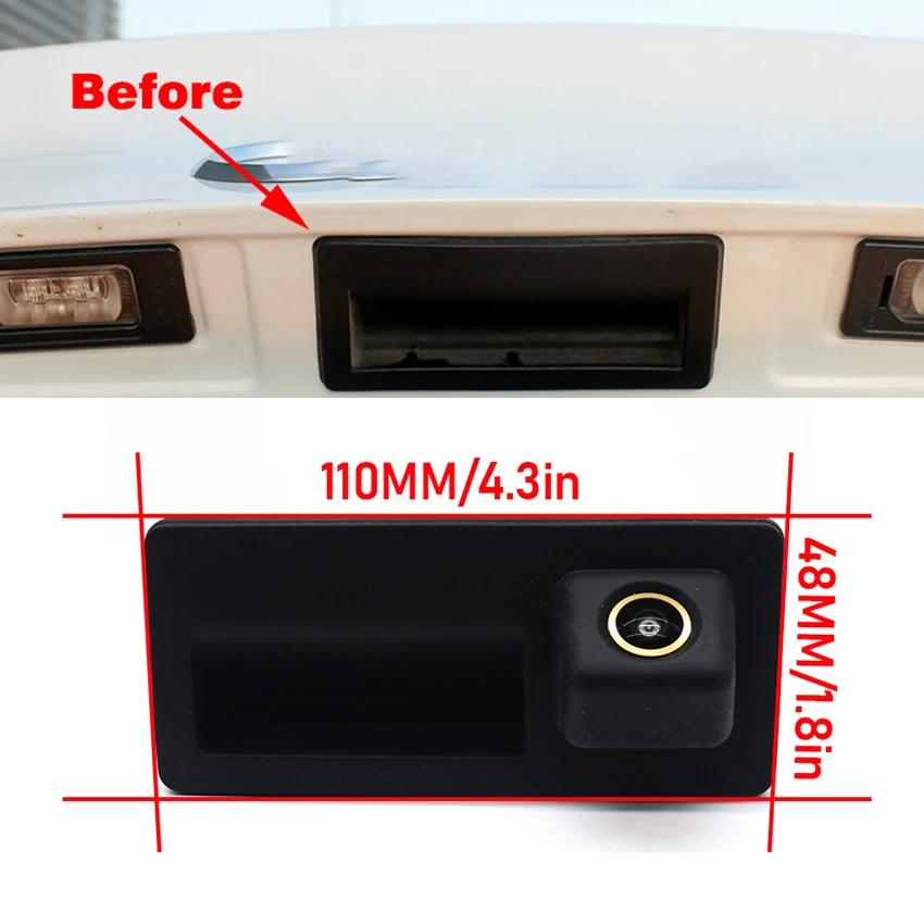 Золотая автомобильная камера заднего вида на ручке багажника для VW Volkswagen Passat Golf