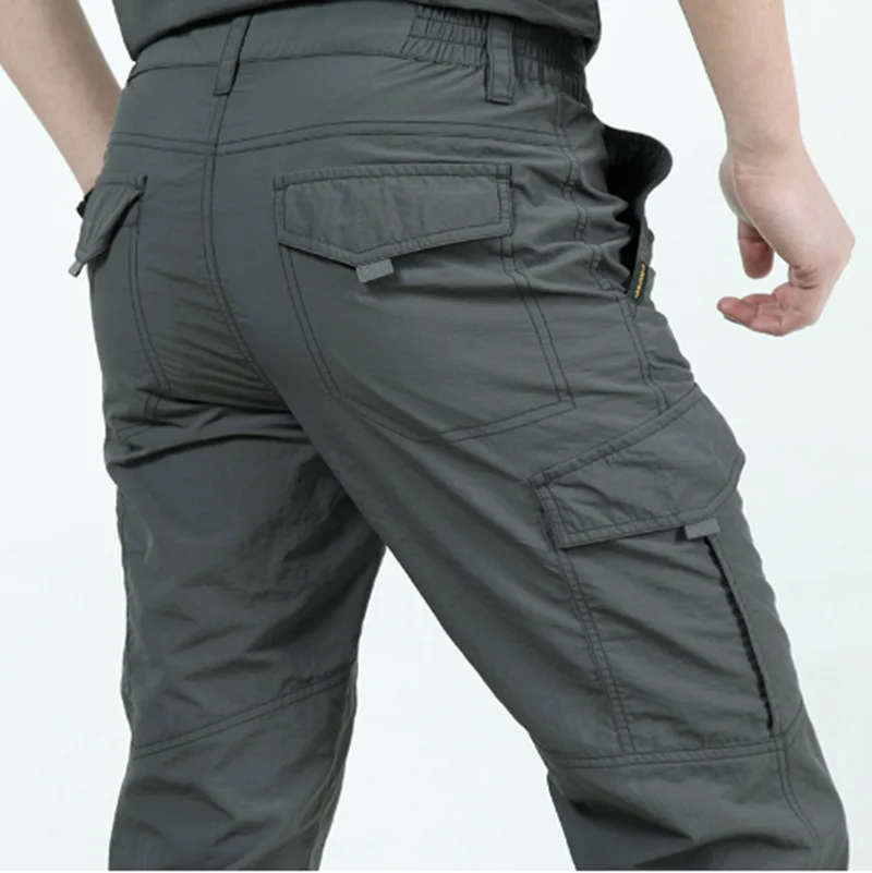 

Army Military Tactical Cargo Pants Men Waterproof Quick Dry Breathable Lightweight Long Trousers Male Casual Slim Thin Trousers