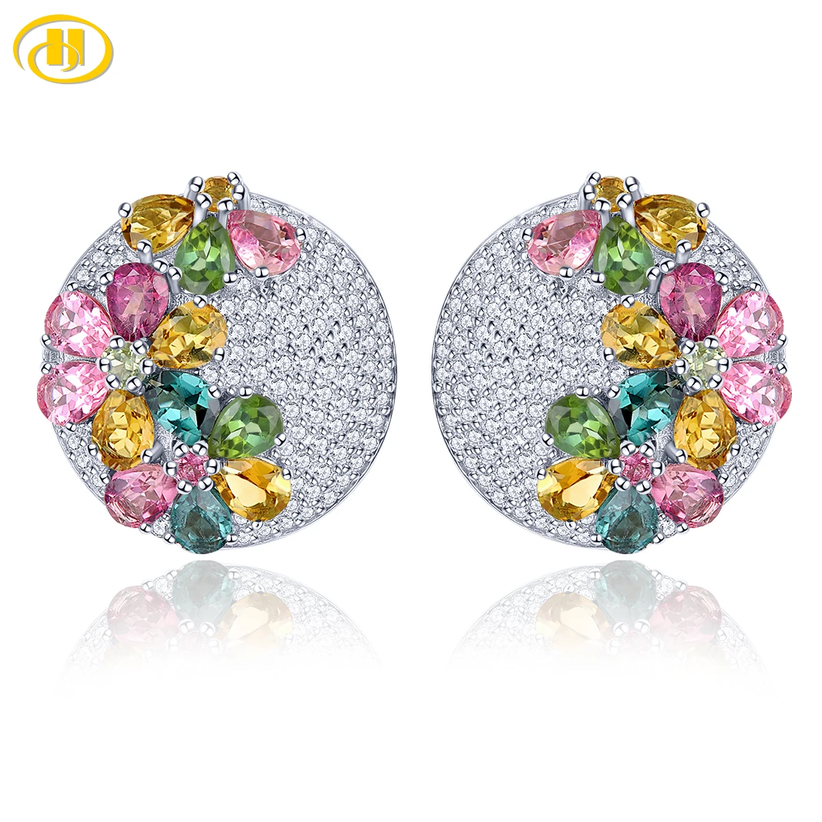 

Natural Tourmaline Silver Clip Earring 5 Carats Genuine Gemstone Women S925 Fine Jewelry Romantic Exquisite Anniversary Gifts