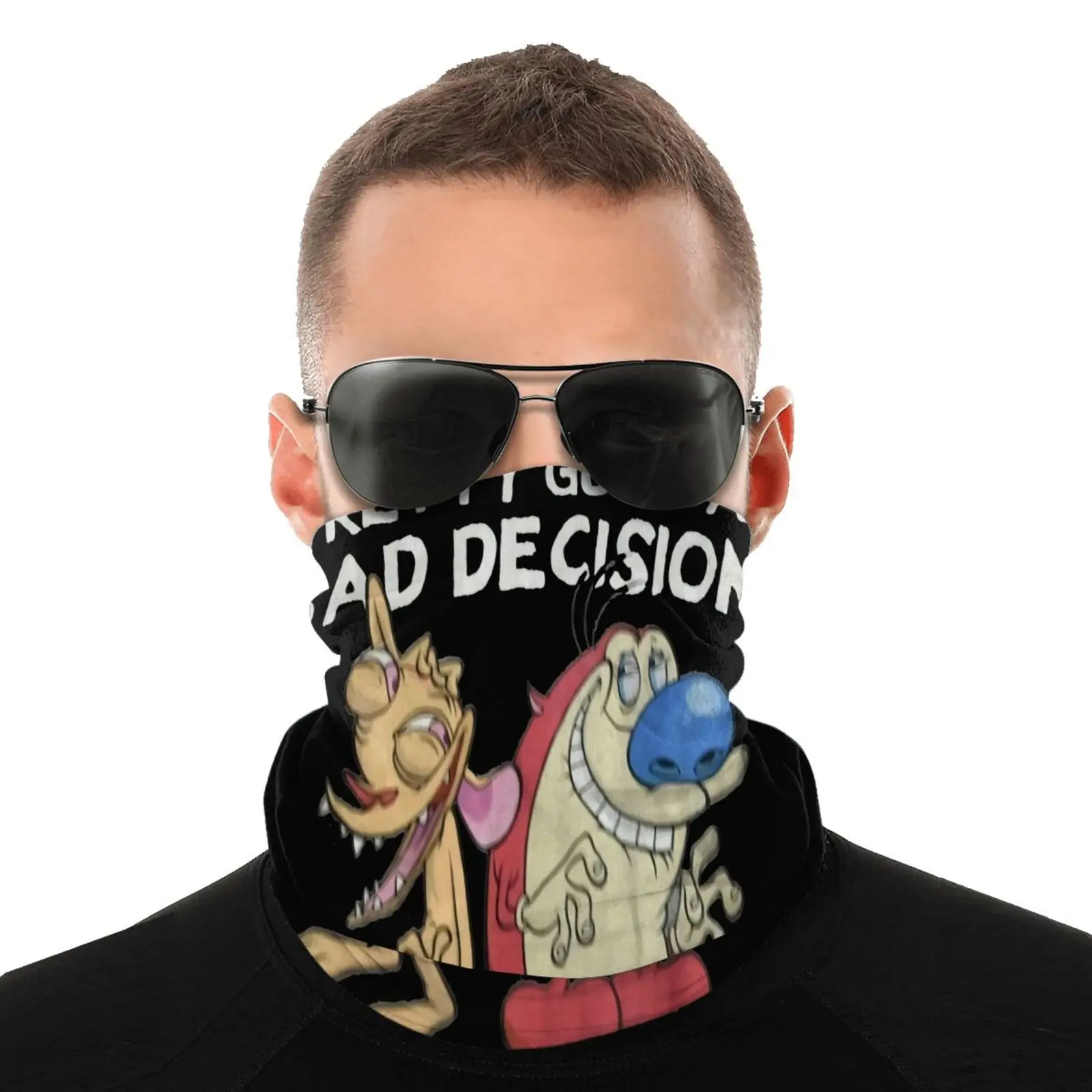 Jukebox Ren Stimpy Pretty Good Bad Men's Bandana Snood Scarf Women Cycling Bandanas Neck Warmer Headband |