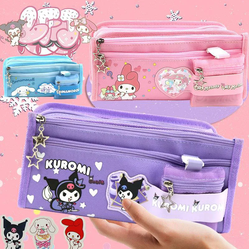 

Kawaii Sanrioed My Melody Cinnamoroll Kuromi детские милые Мультяшные искусственные аниме новая вместительная сумка для хранения