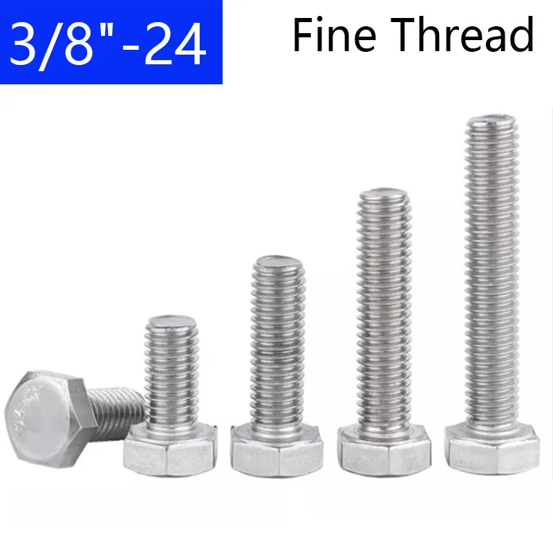 

3/8 дюйма-24 дюйма тонкая резьба нержавеющая сталь болт с шестигранной головкой Винты с шестигранной головкой DIN933
