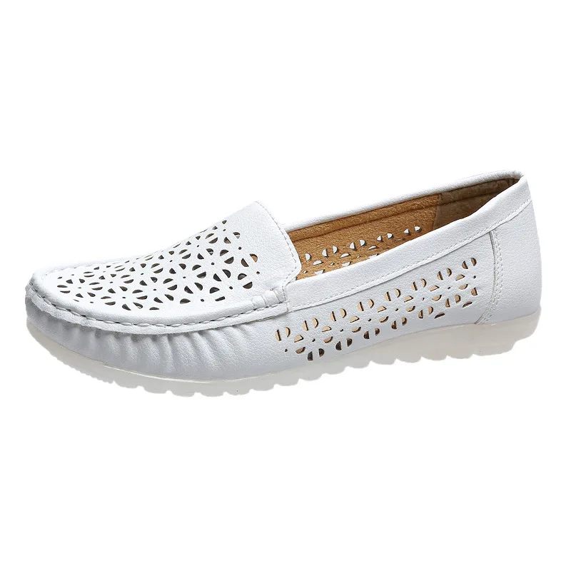 

Nurse shoes women 2023 new summer breathable flat bottom hollow white soft-soled sandals shoes for women