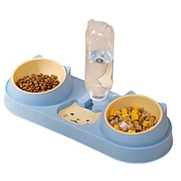 double dog cat bowls with water dispenser tilted cat food dishes for indoor pet pets bowl durable easily detached in stock
