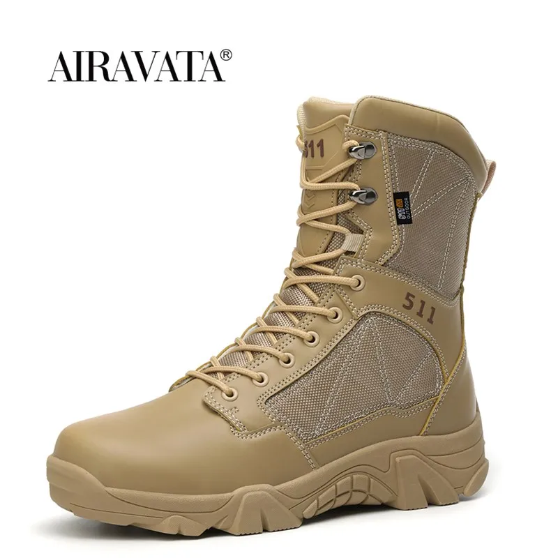 

Мужские тактические ботинки, армейские ботинки, мужские военные ботинки для пустыни, водонепроницаемые рабочие защитные кроссовки, походн...