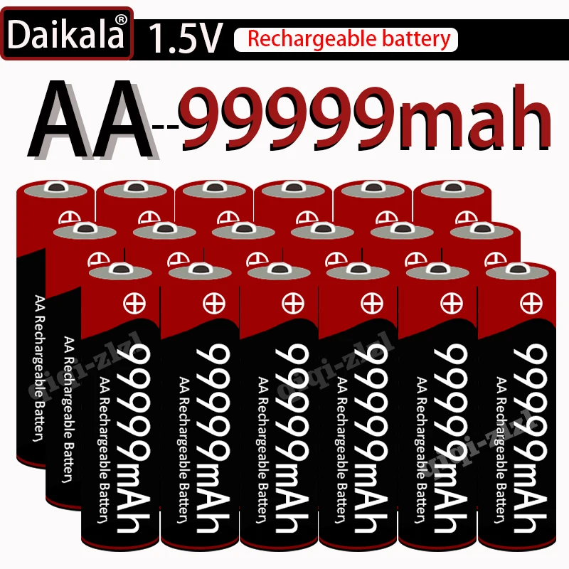 

Large Capacity AA Rechargeable Battery 99999 Mah 1.5V New Alkaline Rechargeable Battery, Suitable for LED Lights, Toys, MP3