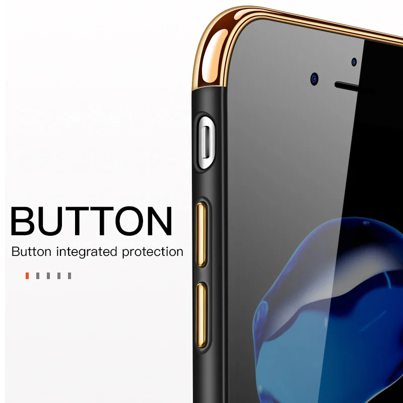 Роскошный противоударный чехол с покрытием для телефона iphone 7 8 Plus 6 6s 5 Блестящий