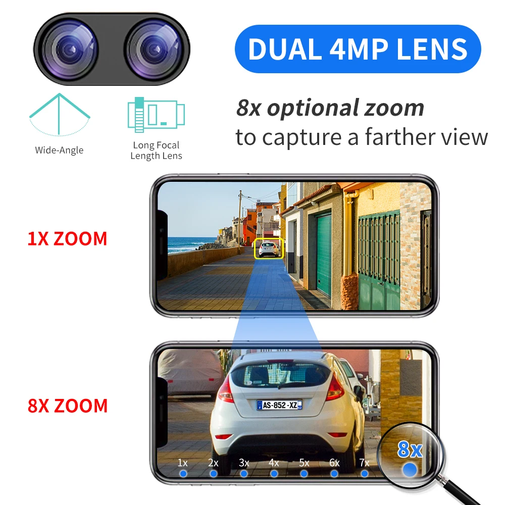 Hiseeu 4K 8MP PTZ IP камера наружная безопасность 8X Zoom 4MP двойной объектив Wifi