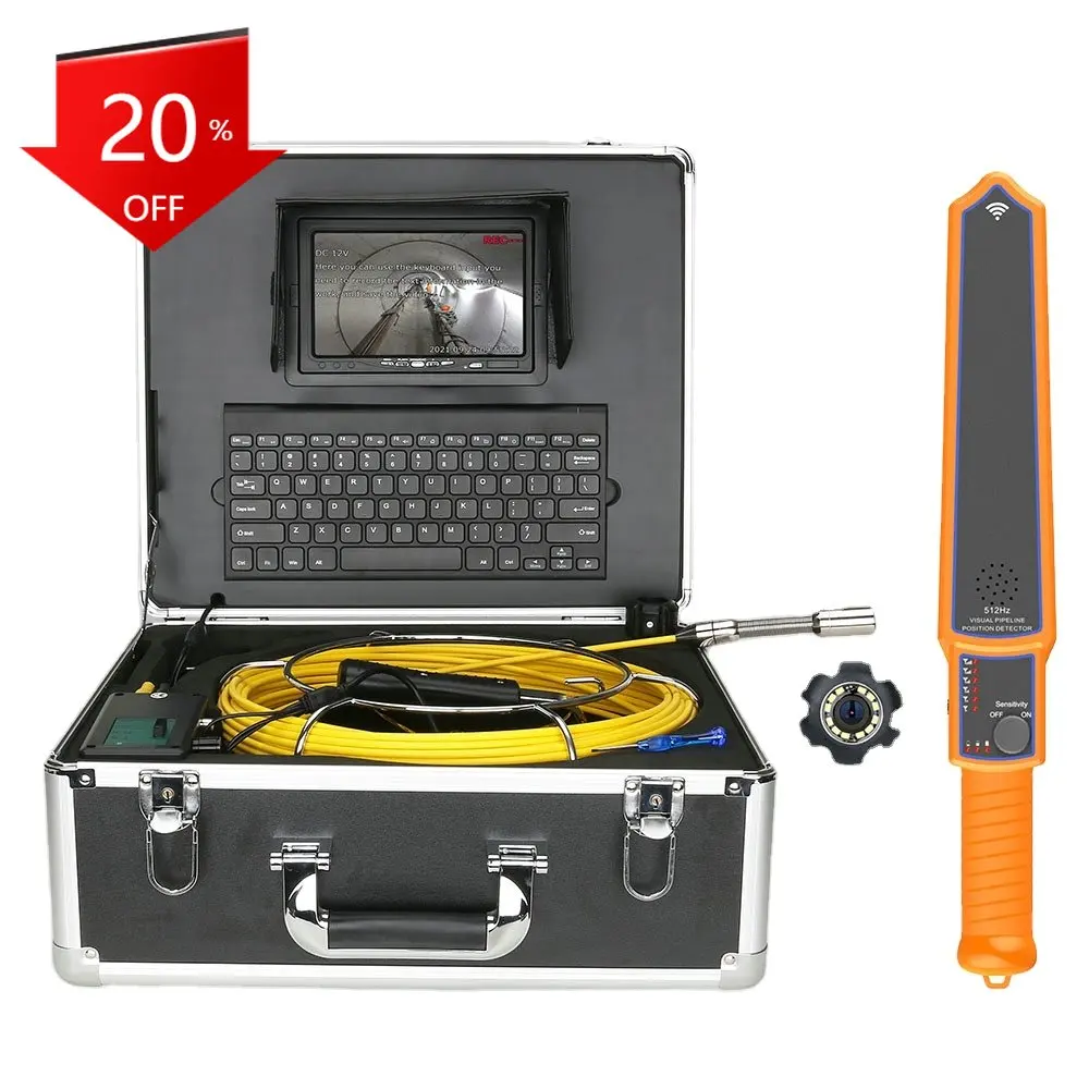 

512HZ Pipe Locator 20/30/40/50M Sewer Pipe Inspection Video Camera With Keyboard , 22mm DVR IP68 Pipeline Industrial Endoscope