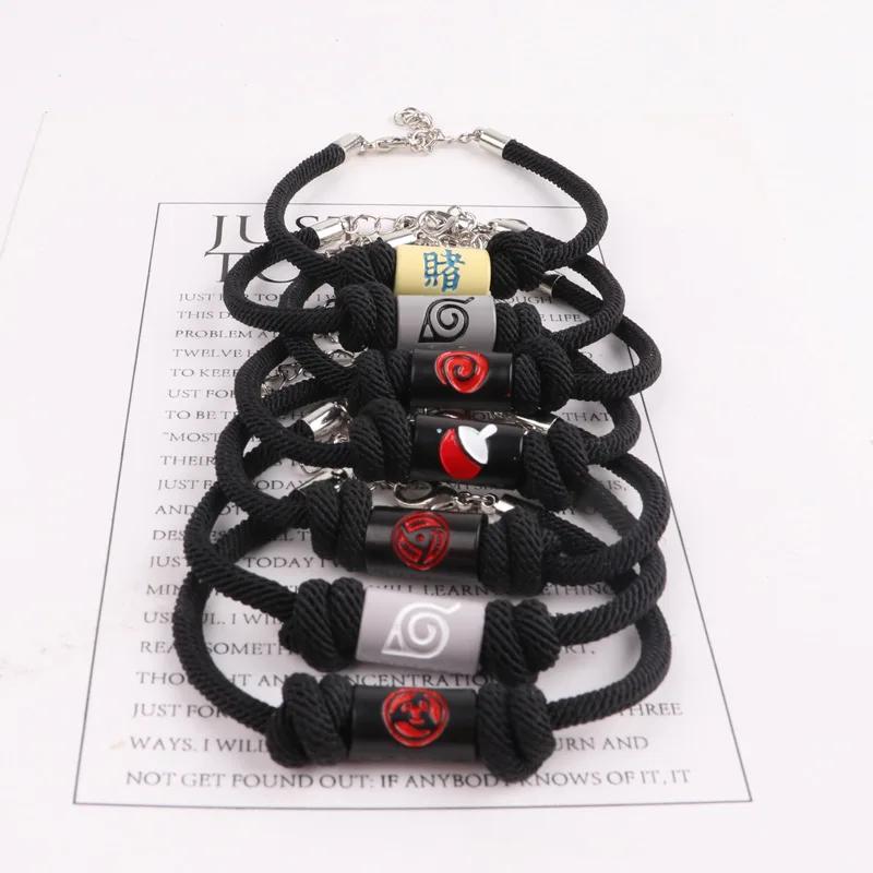 

Sharingan Eye Snap Bracelet Fashion Anime Kakashi Braided Rope Bracelet Uchiha Rinnegan Eyes Jewelry Vintage Men Bangle